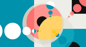 Overlapping variously coloured circles