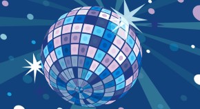 A large glitter ball made up of islet cells, on a blue background with stars.