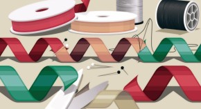 RNA ribbon being cut and stitched