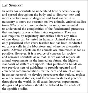 Guidelines for the welfare and use of animals in cancer research | British  Journal of Cancer