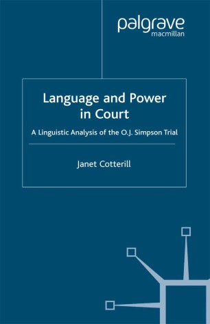 Language And Power In Court Springerlink