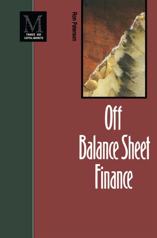 Off Balance Sheet Finance Springerlink