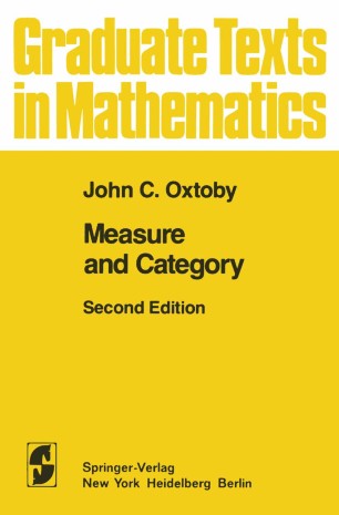 Measure And Category Springerlink