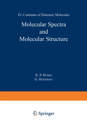 Molecular Spectra And Molecular Structure Springerlink
