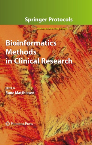 Bioinformatics Methods In Clinical Research Springerlink