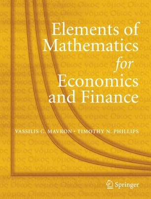 Elements Of Mathematics For Economics And Finance Springerlink
