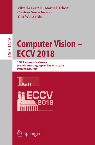 Computer Vision Eccv 2018 Springerlink