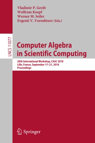 Computer Algebra In Scientific Computing Springerlink