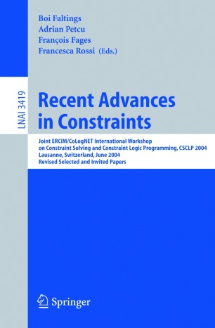 Recent Advances in Constraints | SpringerLink