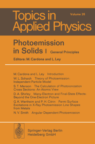 Photoemission In Solids I Springerlink