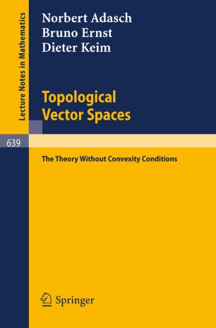 Topological Vector Spaces | SpringerLink