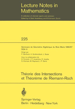 Theorie Des Intersections Et Theoreme De Riemann Roch Springerlink