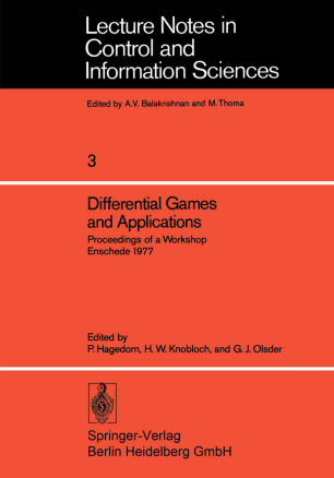 Differential Games And Applications Springerlink