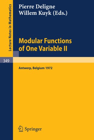 Modular Functions Of One Variable Ii Springerlink