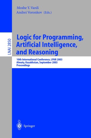 Logic For Programming Artificial Intelligence And