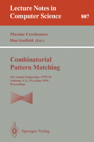 Combinatorial Pattern Matching Springerlink