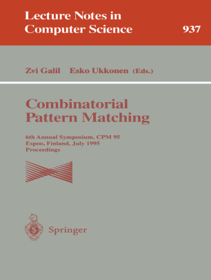 Combinatorial Pattern Matching Springerlink