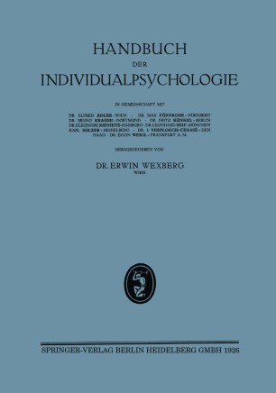 Handbuch Der Individualpsychologie Springerlink - 