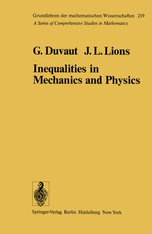 Inequalities In Mechanics And Physics Springerlink
