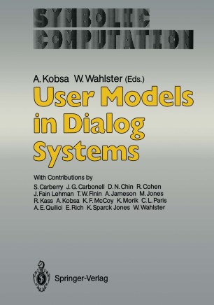 User Models In Dialog Systems Springerlink