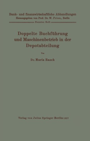 Doppelte Buchfuhrung Und Maschinenbetrieb In Der Depotabteilung