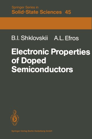 Electronic Properties Of Doped Semiconductors Springerlink