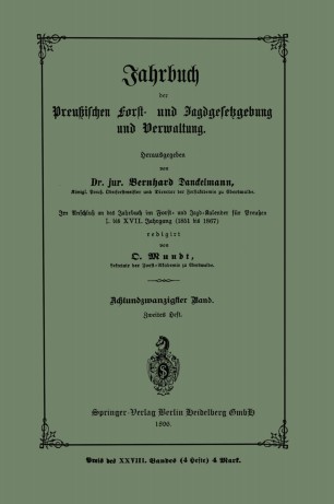 Jahrbuch Der Preussischen Forst Und Jagdgesetzgebung Und