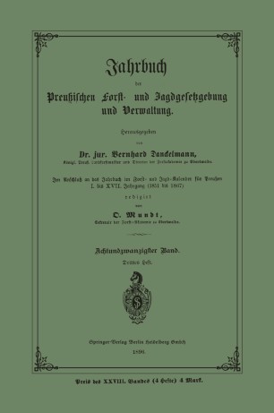 Jahrbuch Der Preußischen Forst Und Jagdgesetzgebung Und - 