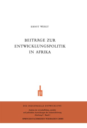 Beitrage Zur Entwicklungspolitik In Afrika Springerlink