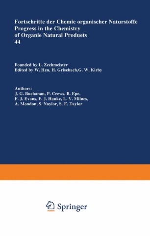 Fortschritte Der Chemie Organischer Naturstoffe Progress In The Chemistry Of Organic Natural Products Springerlink