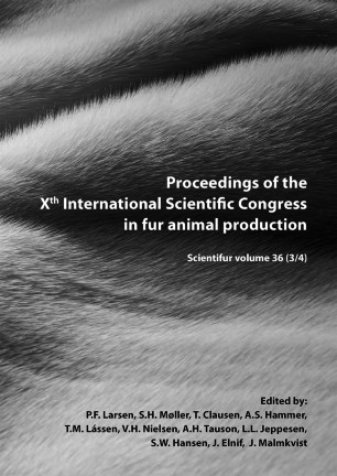 Proceedings Of The Xth International Scientific Congress In Fur Animal Production Springerlink
