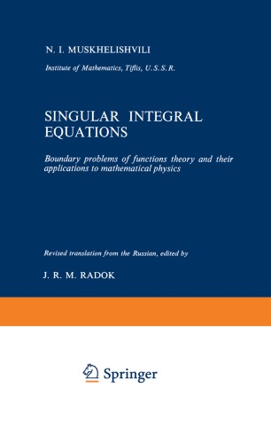 Singular Integral Equations Springerlink