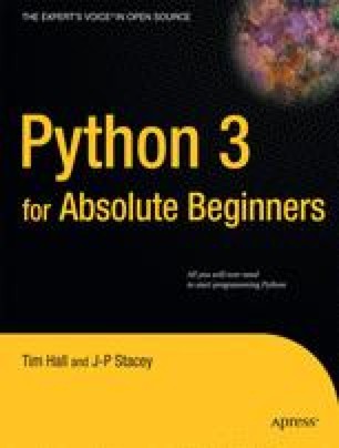 Python 3 For Absolute Beginners Springerlink