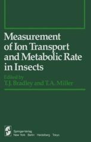 Measurement Of Ion Transport And Metabolic Rate In Insects Springer
Series In Experimental Entomology
