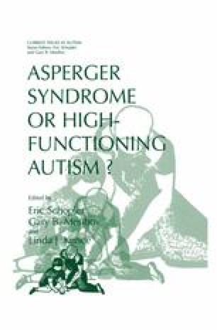 High Functioning People With Autism And Asperger Syndrome Springerlink