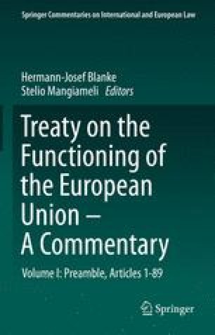 Treaty On The Functioning Of The European Union A Commentary Springerlink