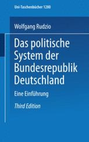 Das Politische System Der Bundesrepublik Deutschland Springerlink