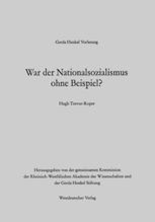 Was Nazism Unique Springerlink