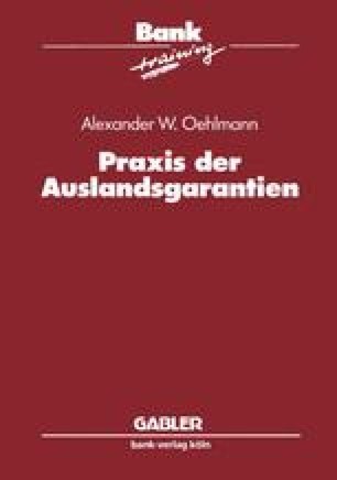 Der Garantieauftrag Einer Bank Mit Ruckhaftung Indirekte Garantie Springerlink