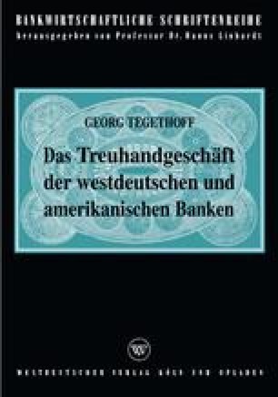 Das Treuhandgeschaft Der Amerikanischen Banken Springerlink