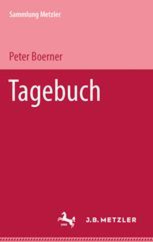 Das Tagebuch Als Gegenstand Der Forschung Springerlink