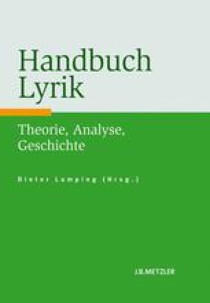 Theorie Und Poetik Der Lyrik Springerlink