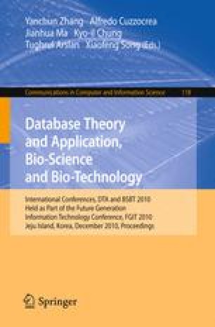 Database Theory And Application Bio Science And Bio Technology Springerlink