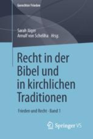 Frieden Durch Recht In Biblischer Perspektive Springerlink