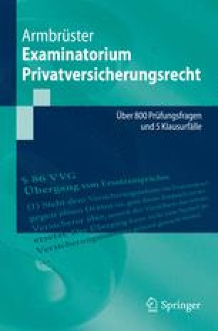 Allgemeiner Teil Des Vvg Springerlink