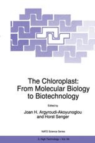 The Chloroplast Part Of The Integrated Genetic System Of The Plant Cell Springerlink