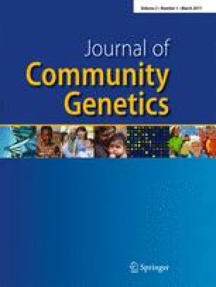 Journal Of Community Genetics Home