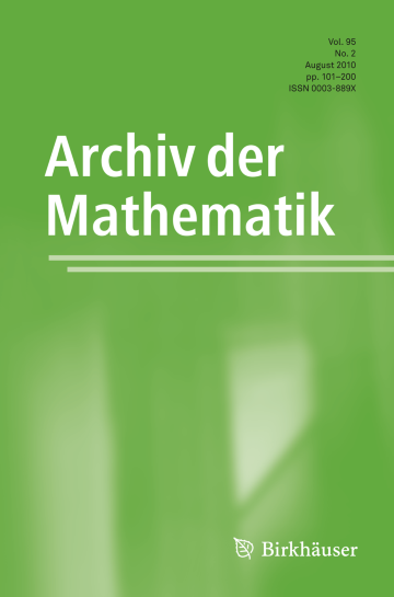 Archiv der Mathematik | Volumes and issues