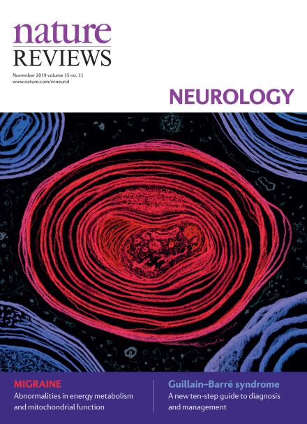 Our November issue includes articles on Guillain–Barré syndrome, migraine, Charcot–Marie–Tooth disease, and early-life adversity and neurological disease. The cover depicts a membranous cytoplasmic body, a neuronal lipid inclusion that is characteristic of the neurodegenerative lysosomal storage disorder Tay–Sachs disease. Supplied by Luciana E. Giono, Institute for Physiology, Molecular Biology and Neurosciences, University of Buenos Aires, Argentina. Cover design: Philip Patenall.