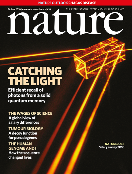 Volume 465 Issue 7301, 24 June 2010